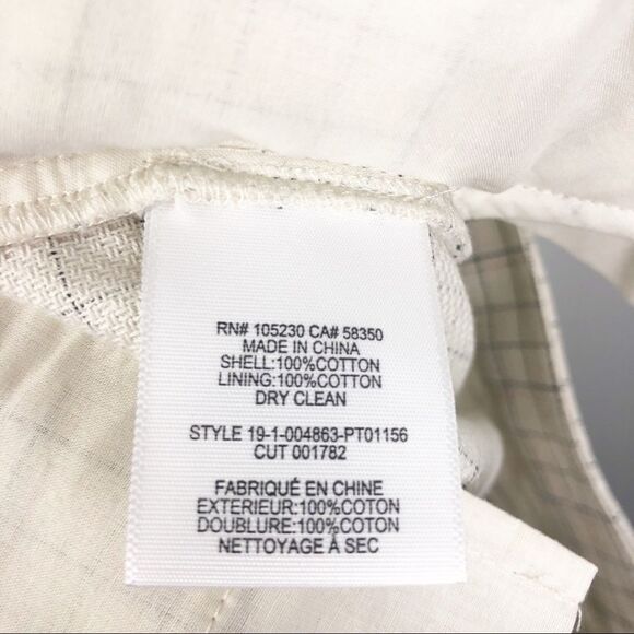 JOIE | Plaid Ankle Pants Porcelain Cotton Size 2 - Picture 12 of 13